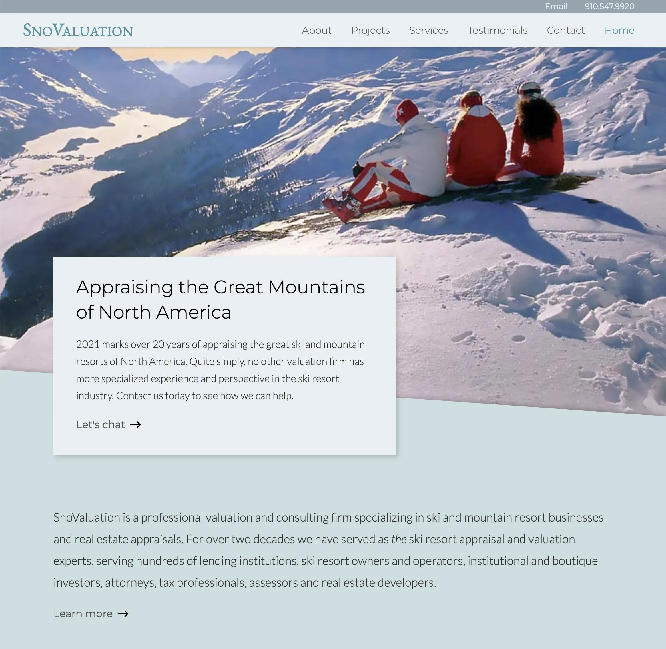SnoValuation Website Screenshot 02